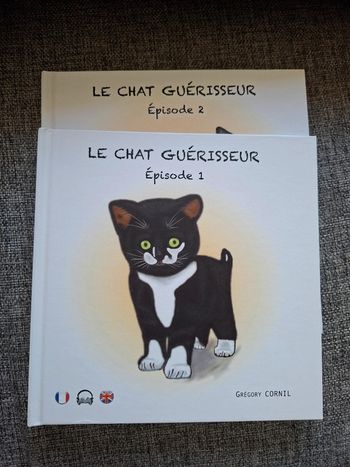Livres pour enfant en anglais et français Le chat guerisseur