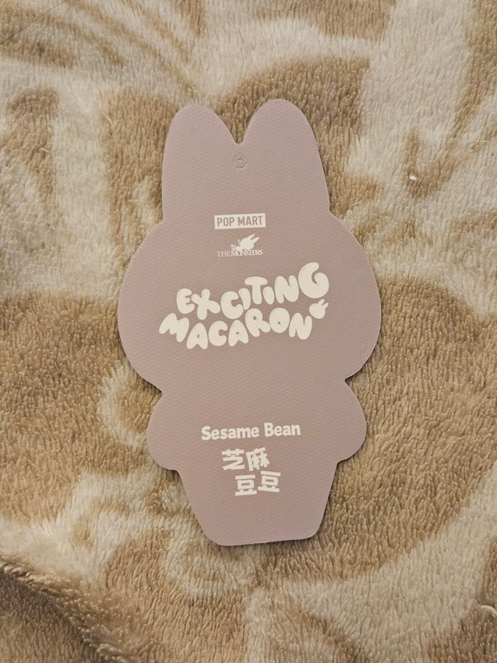 Labubu gris Sesame Bean Exciting Macaron Pop Mart - photo numéro 8