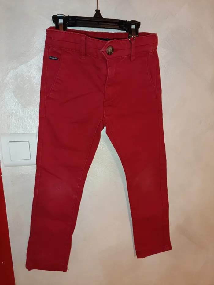 Pantalon tweed rouge tape à l'oeil taille 4 ans