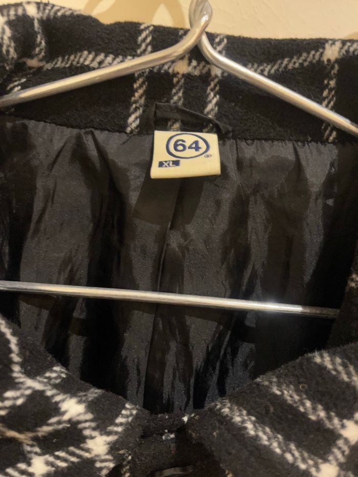 Surchemise à carreaux noir et blanc marque 64 taille XL/42 - photo numéro 3