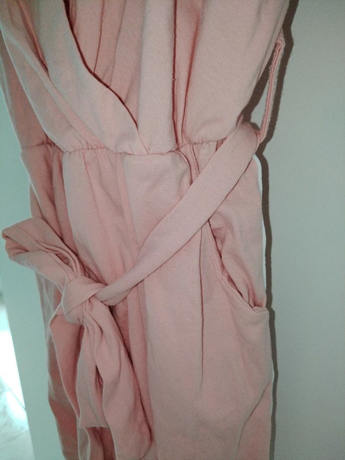 Combishort manches courtes rose à bandes noires et blanches - photo numéro 2