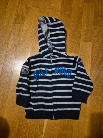 Gilet rayures réversible taille 18 mois
