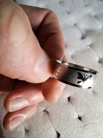 Bague acier inoxydable motifs