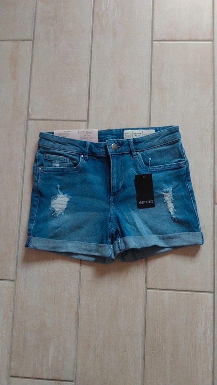 Short en jeans taille normale Esmara marine bleu