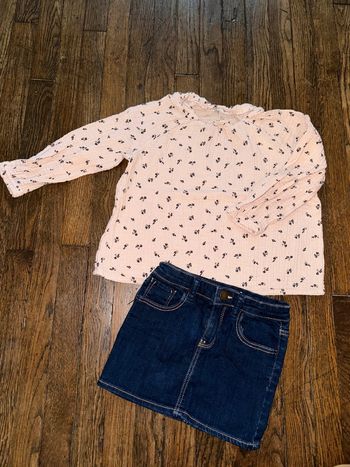 Blouse H&M gaze de coton et jupe gap 5 ans