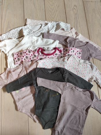 Lot bodies fille manches longues 6 mois