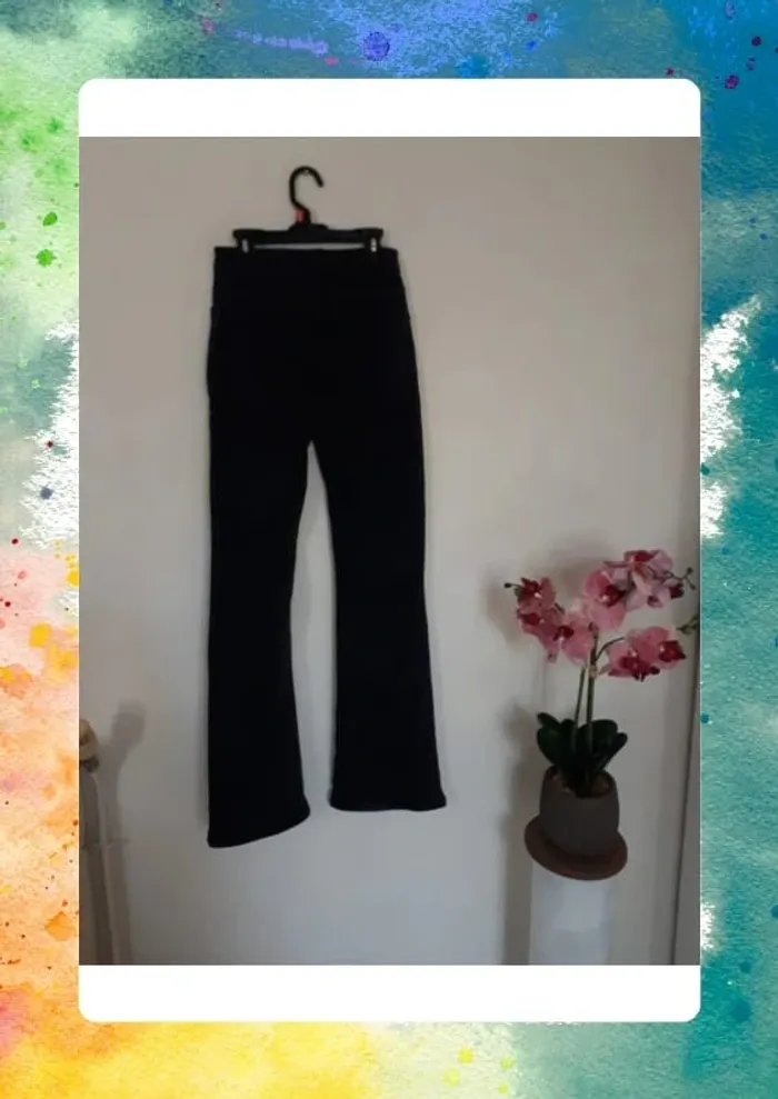 Jeans denim taille haute Flare taille 34 - photo numéro 5
