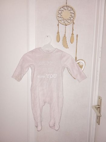 Pyjama bébé fille  orchestra rose clair motif 6 mois