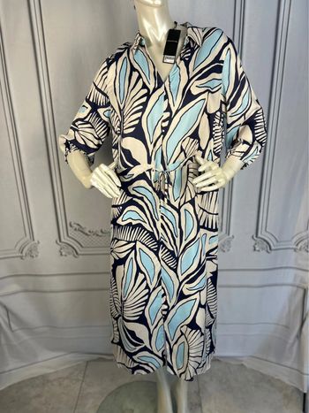 Robe bleu / crème Comma T44 Neuve