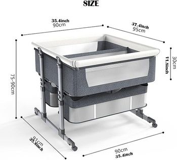Lit de bébé jumeaux portable amovible pliable réglage de la hauteur couture lit grand format lit de