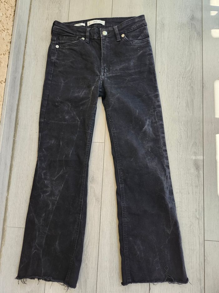 Jean droit Mango noir effet délavé taille S