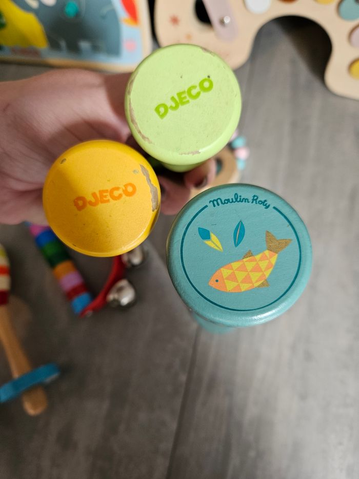 Lot de jouets d'éveils bébé en bois Janod moulin roty djeco... - photo numéro 7