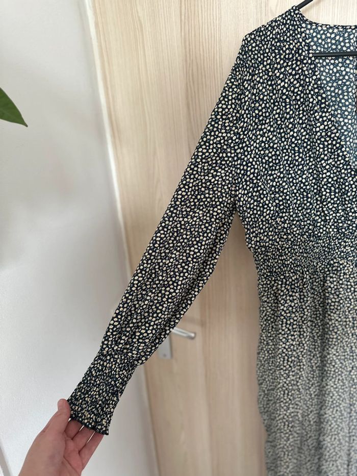 Combinaison pantalon fleurie jambes larges marine blanc taille 40 H&M - photo numéro 4