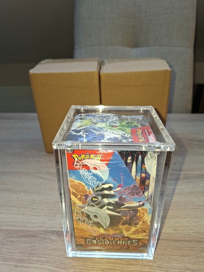 Lot de 2 protections acrylique demi display Pokémon aimantée épaisse 8mm de qualité premium - photo numéro 3