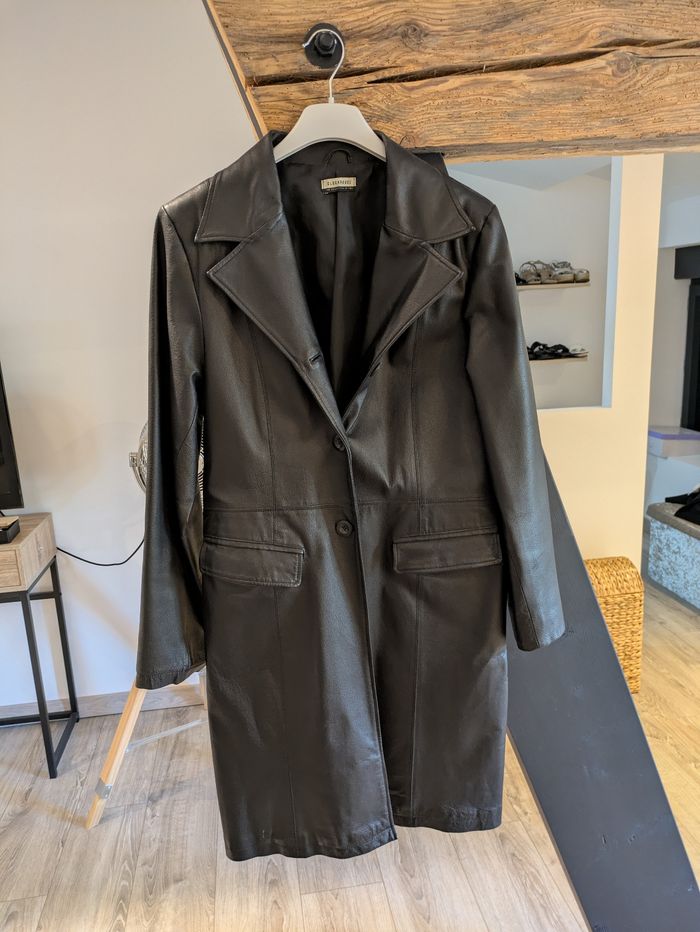 Manteau en cuir noir - photo numéro 3