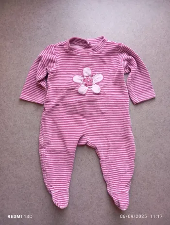 Pyjama velours 9mois canari baby