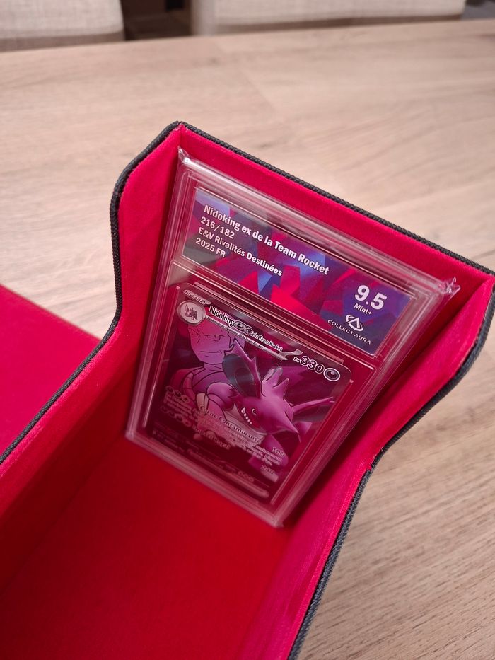 Lot de 2 boîtes pour rangement 80 cartes gradées Pokémon PSA,  pca , collect aura coloris rouge - photo numéro 2