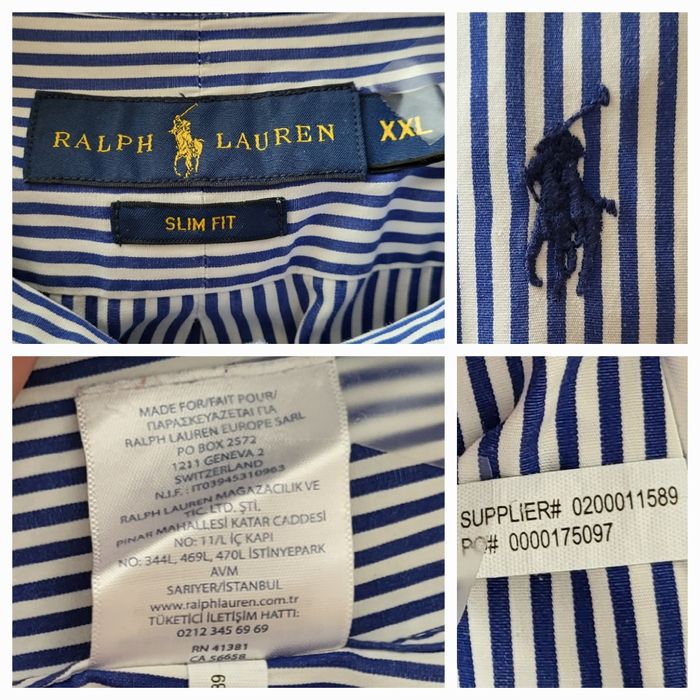 Ralph Lauren Chemise ML T2XL /TFr44/Big 2X-Rayures Bleu Roi &Blanc-Coupe Slim Fit-100%Coton - photo numéro 5
