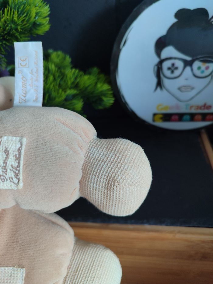 peluche chien tiamo collection marron beige ancien vintage noeud grelot Crème - photo numéro 3