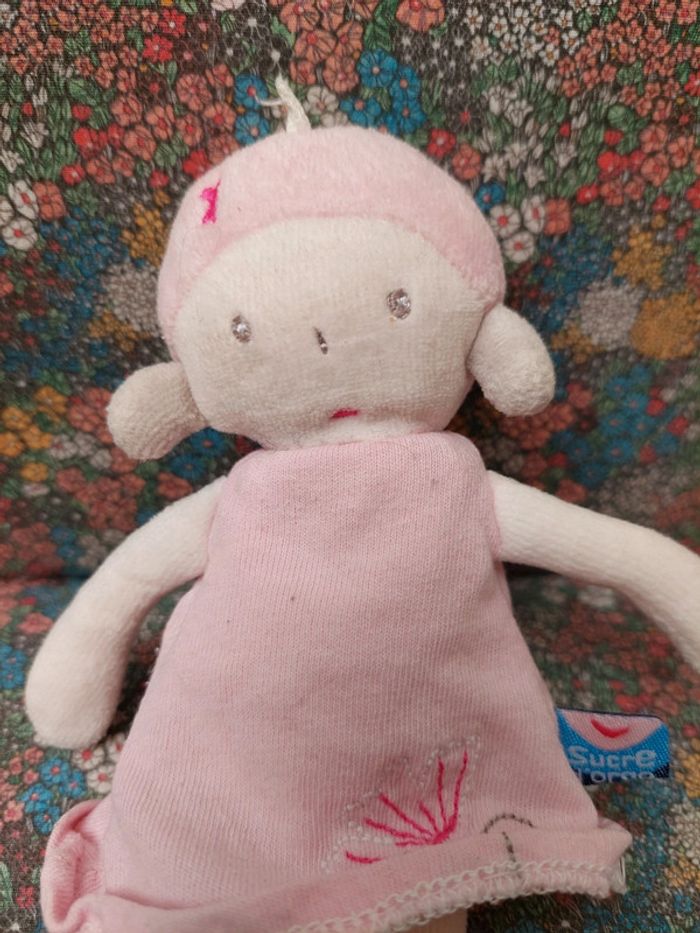 #01 Doudou poupée rose Sucre d'orge - photo numéro 2