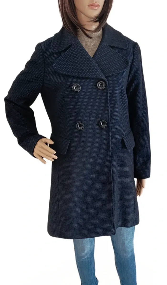 Magnifique veste classe  hiver camaïeu bleu taille 40 laine - photo numéro 6