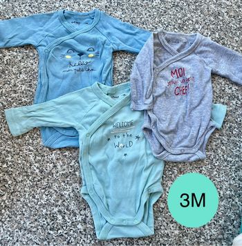 Lot de 3 body taille 3 mois