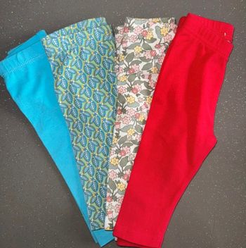 Lot de 4 leggings fille 3 mois