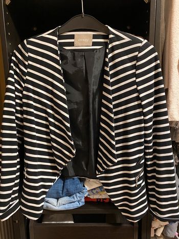 Blazer blanc/noir rayé