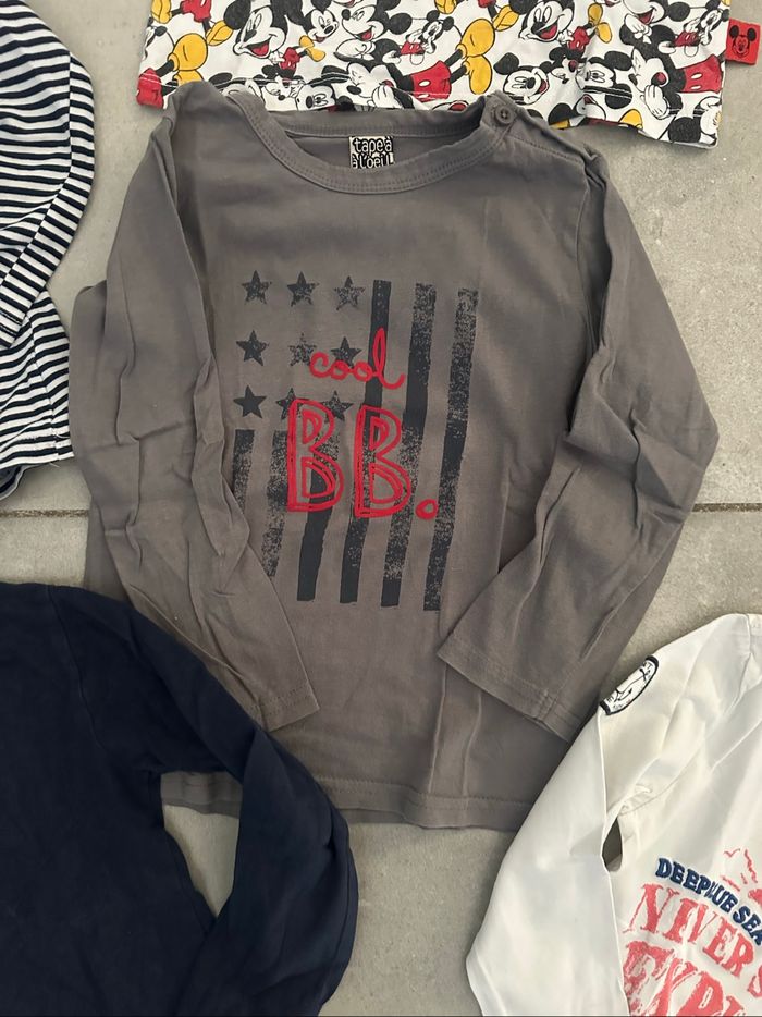 Lot de 5 T-shirts manches longues taille 3 ans, Mickey Disney, interdit de me gronde, sergent major, okaidi - photo numéro 4