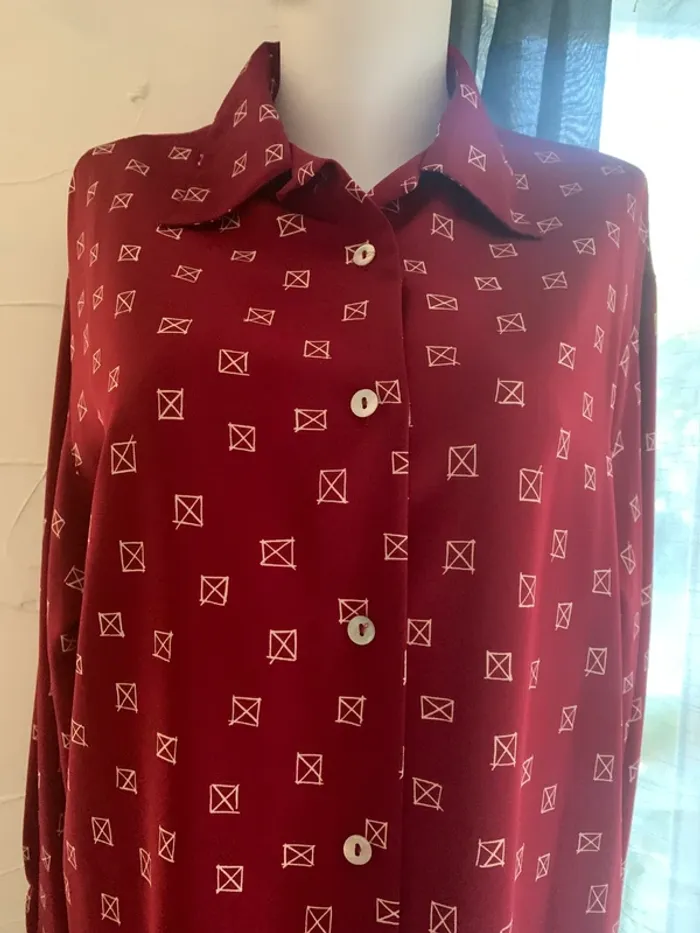 Chemise à motif Rodier taille 46 manches Longues - photo numéro 3
