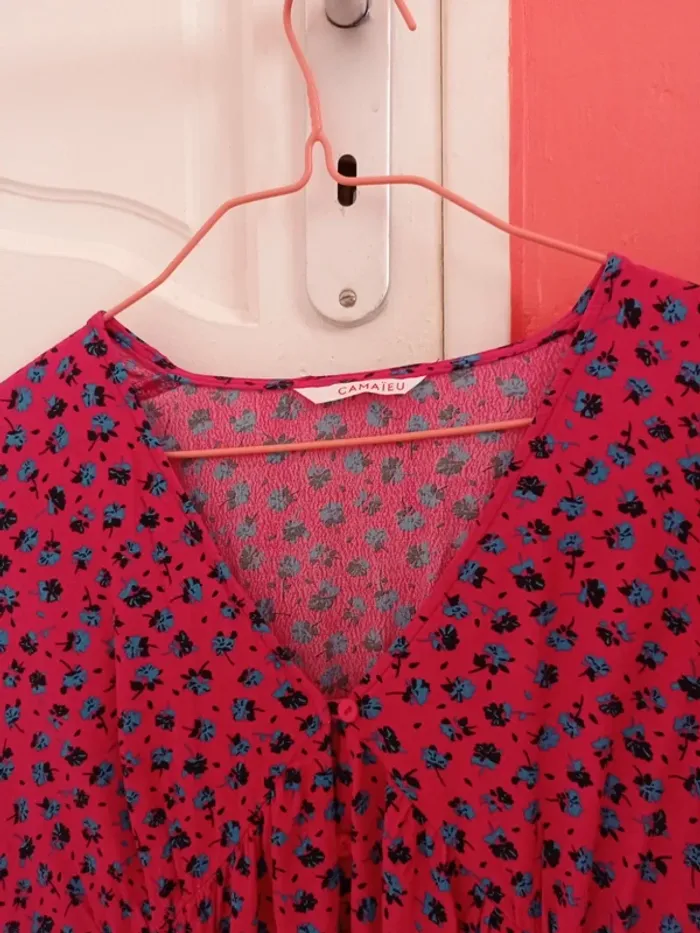 Blouse rose manches longues Camaïeu taille 40 - photo numéro 3