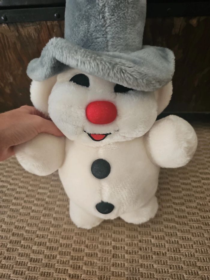 Grande peluche bouli bonhomme de neige vintage - photo numéro 9