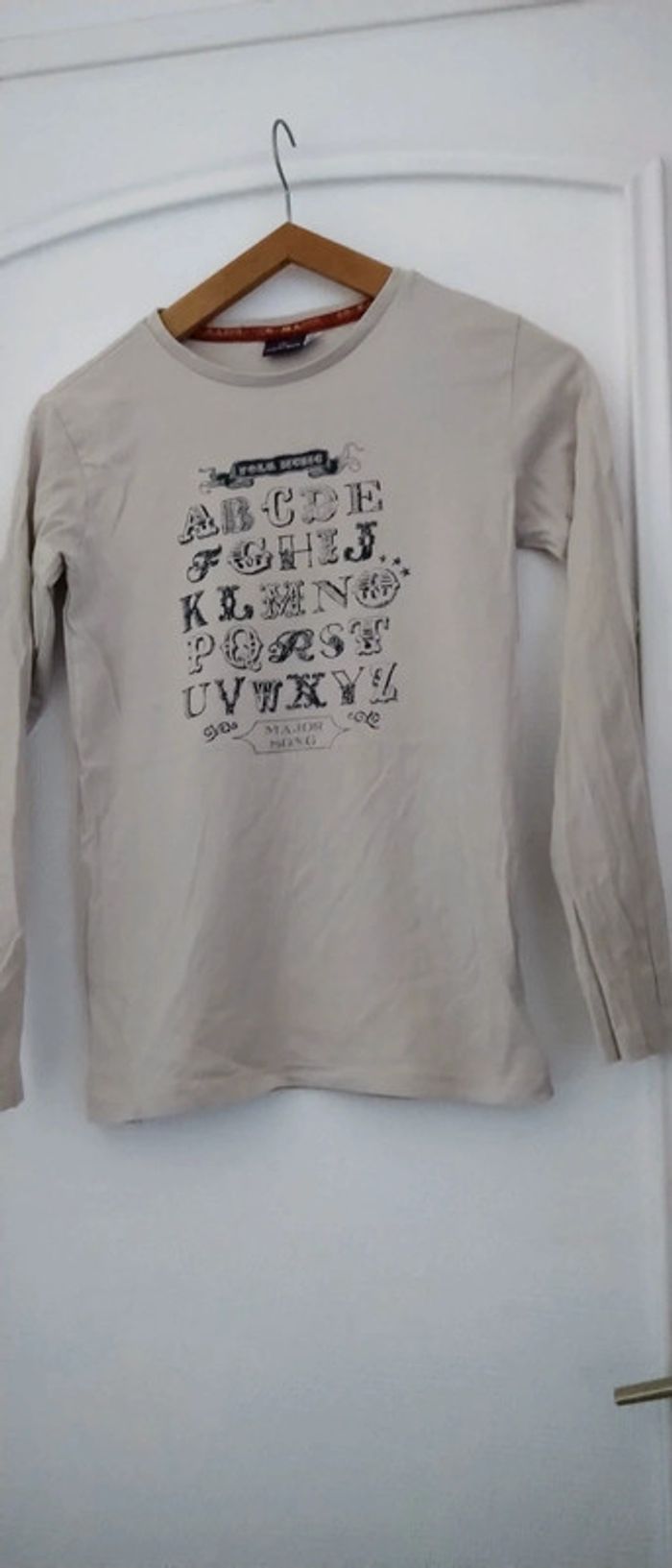 Maillot motif alphabet beige fille 14 ans sergent major - photo numéro 2