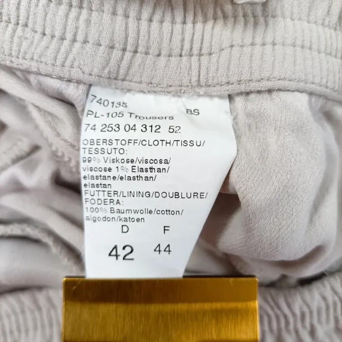 Pantalon fluide Gris clair, décontracté chic - Viscose / Coton Air Field T. 44 XXL - photo numéro 12