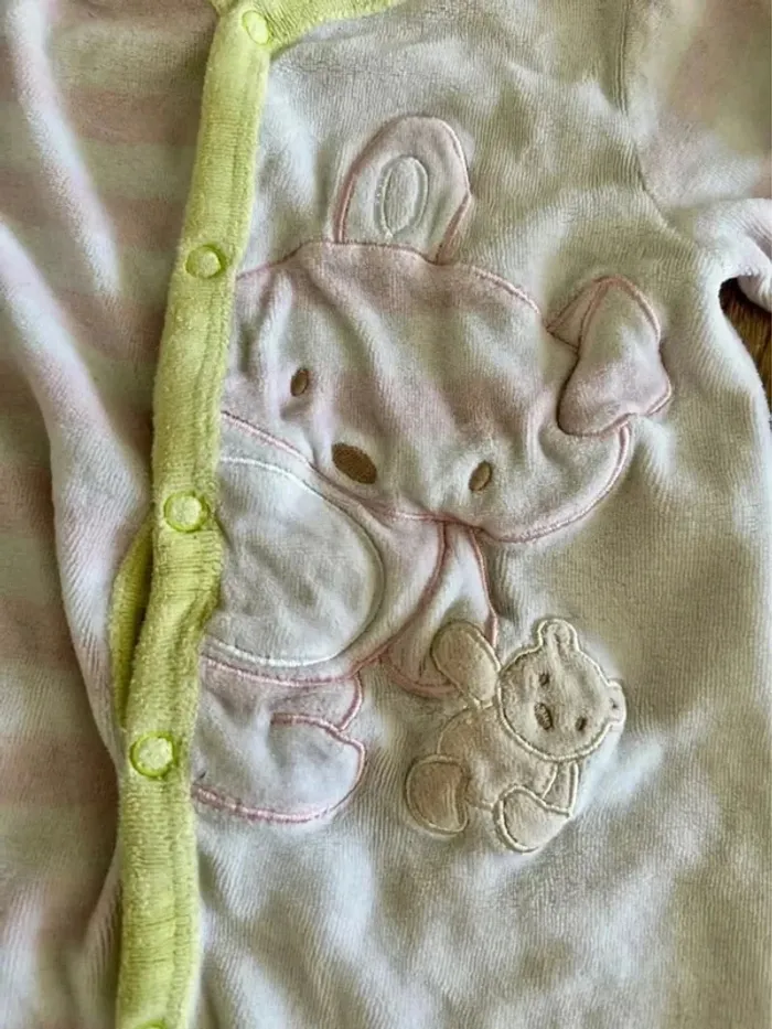 Grenouillère pyjama mixte velours 6 mois - photo numéro 3