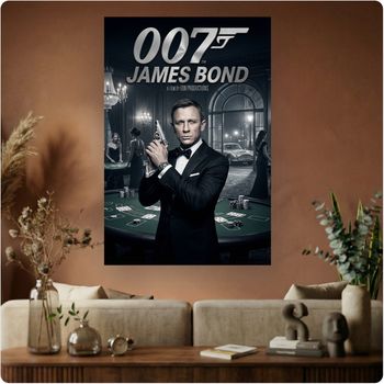 Affiche film espion “James Bond 007” poster cinéma agent secret déco murale A3 Sans cadre