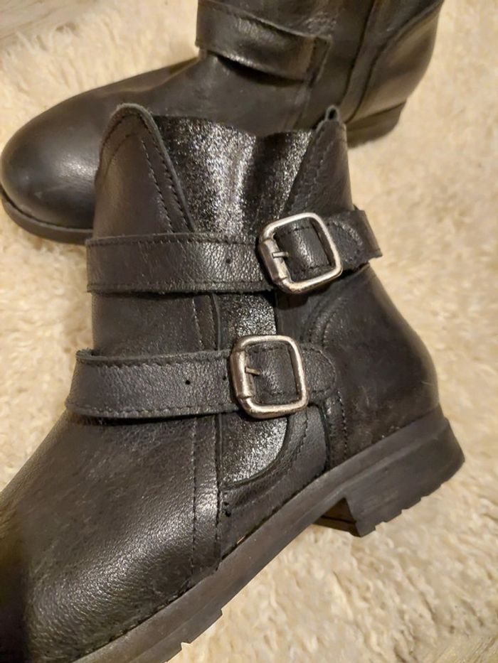 Bottines en cuir noir 41 - photo numéro 5