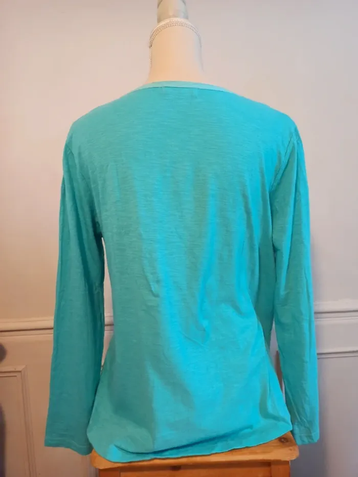 Tee-shirt bleu turquoise T 42 - photo numéro 6