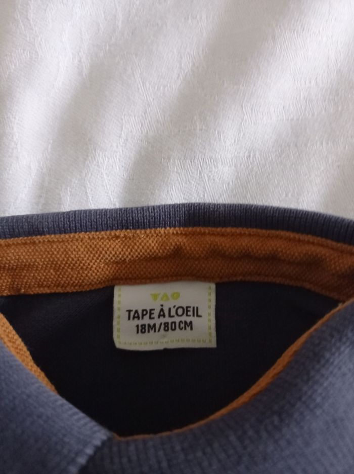 Marque tape à l'oeil taille 18 mois 80 cm polo manches longues couleur bleu foncé voir photos - photo numéro 2