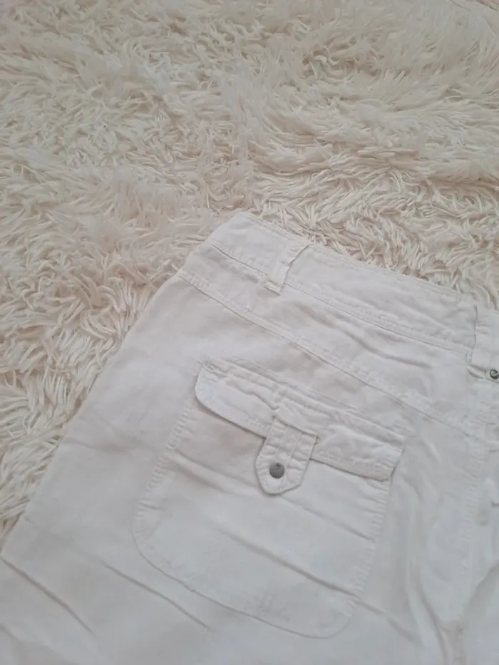 Pantalon blanc en lin et coton - T40- cache cache - photo numéro 7