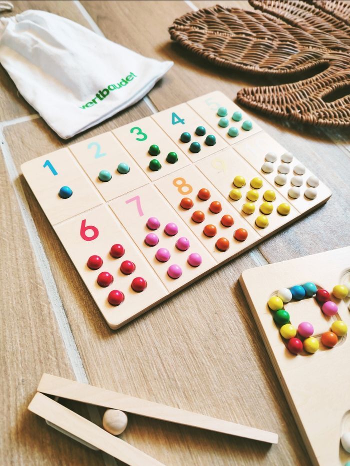 🌈Jeu de motricité-Tri des billes en bois marque Vertbaudet - photo numéro 3