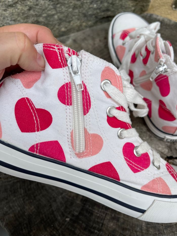 Basket blanche montante imprimée cœur rose - Creeks - photo numéro 5