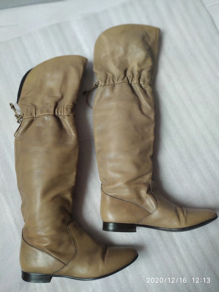 Bottes cuissardes en cuir P37 - photo numéro 5