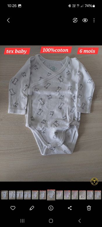 Lot de bodys manches longues fille 6mois 