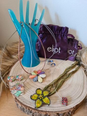 Collier en argent fleur coloré Eliot