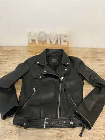 Perfecto en cuir véritable Zara