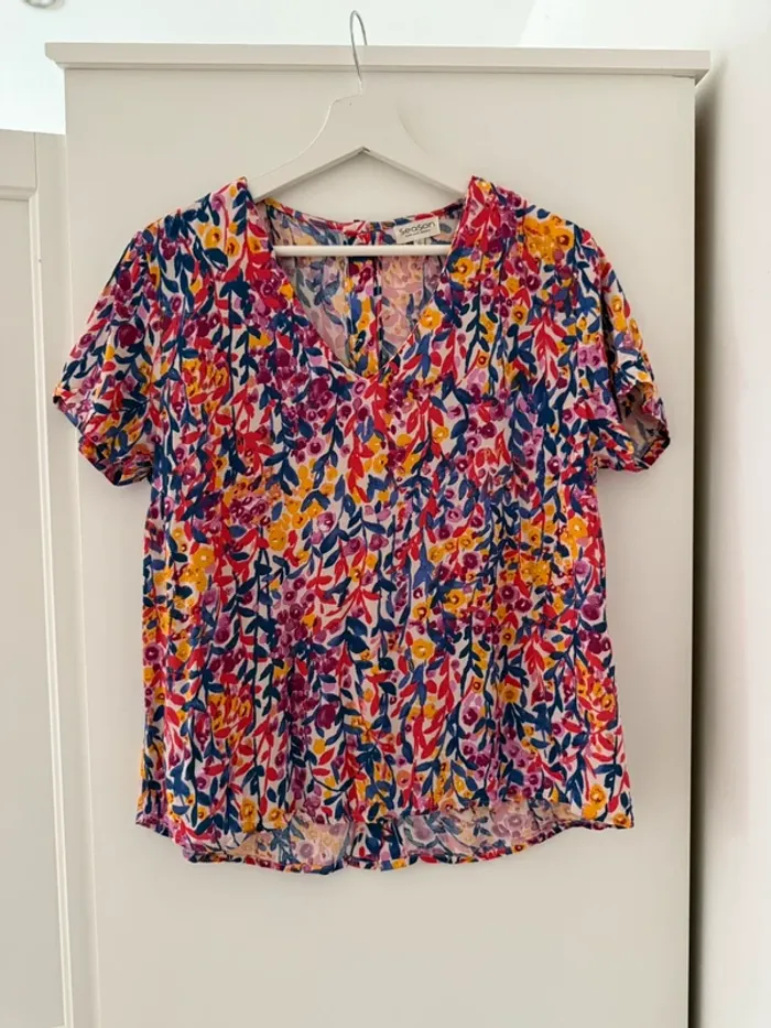 Superbe blouse fleurie fluide coloree neuve Season 36 S - photo numéro 7