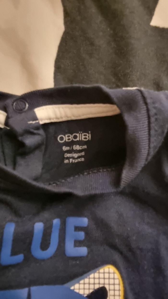 Lot de 2 teeshirt manche longue OBAIBI 6mois - photo numéro 7