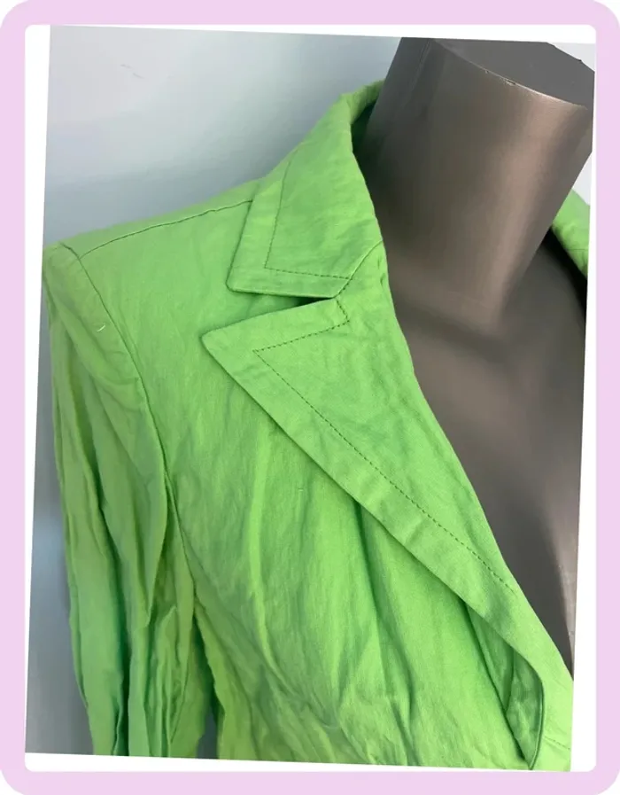 🍃 Veste légère Apanage – Taille 42/44 – Verte, épaules légèrement rembourrées 🍃 - photo numéro 2