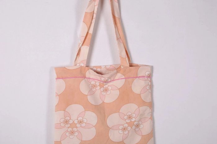 Tote bag en coton motif fleurs seventies (#240379) - photo numéro 3